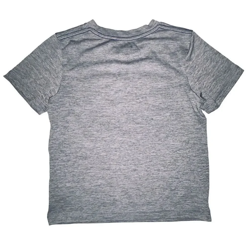 Adidas Football Shirt Boys 4 Youth Gray T-Shirt Short Sleeve